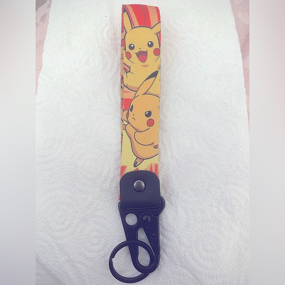 TRENDING Pokemon wrist keychain Heavy duty gamer Anime Black accents keyring NEW - Picture 6 of 7
